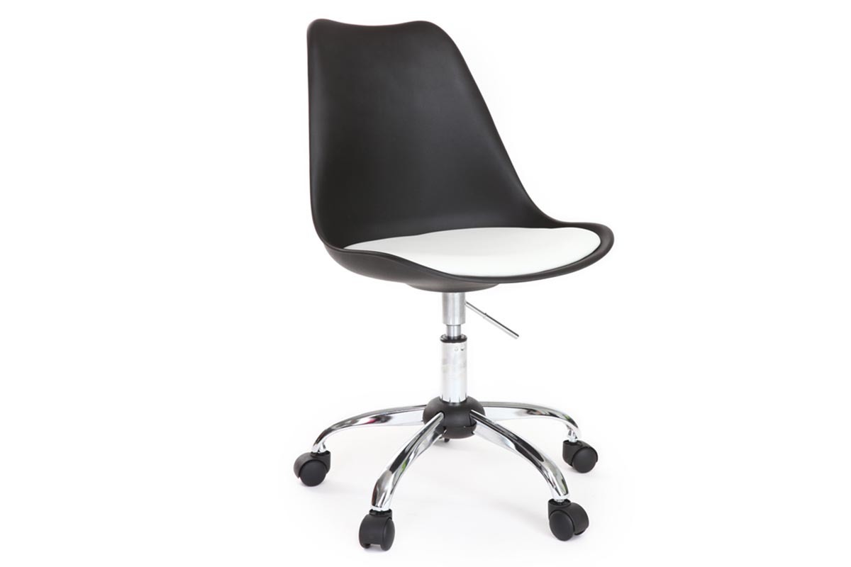 Design-Stuhl mit Rollen Schwarz NEW STEEVY