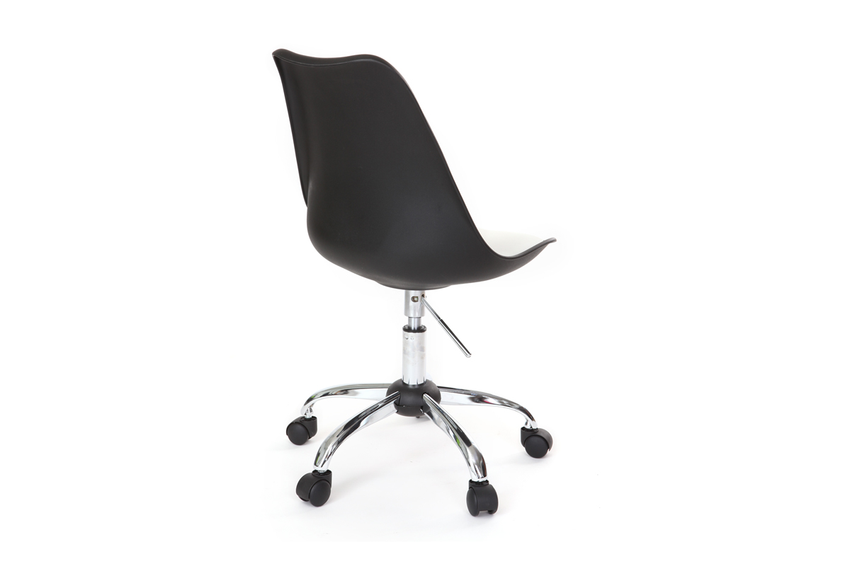 Design-Stuhl mit Rollen Schwarz NEW STEEVY