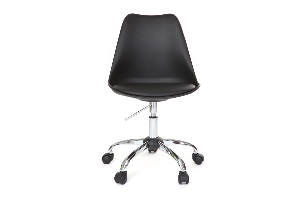 Design-Stuhl mit Rollen Schwarz NEW STEEVY