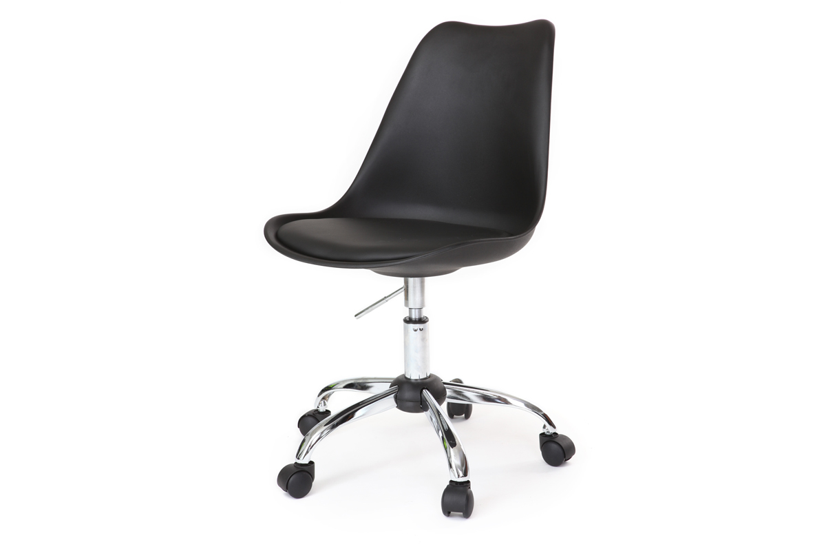 Design-Stuhl mit Rollen Schwarz NEW STEEVY