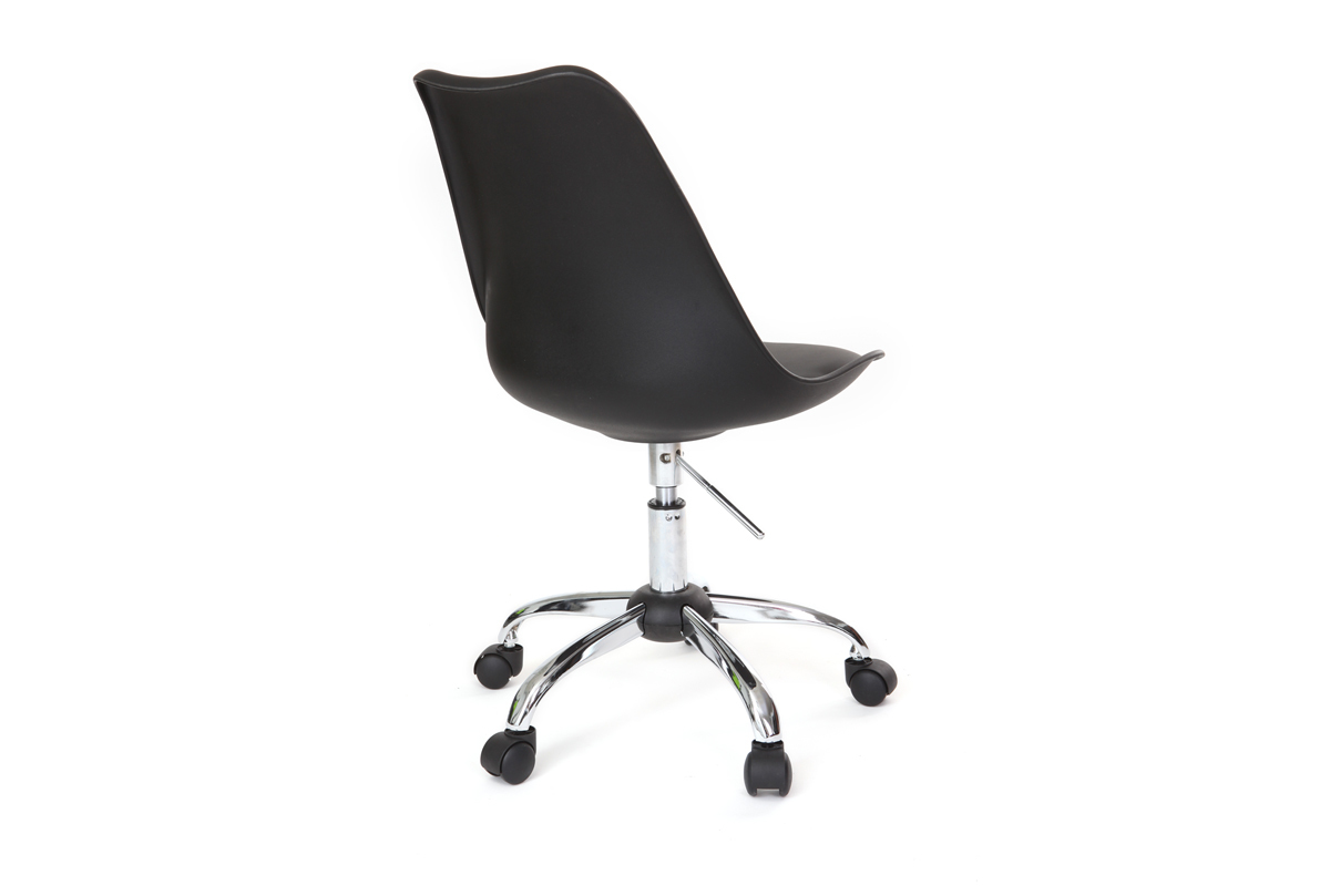 Design-Stuhl mit Rollen Schwarz NEW STEEVY