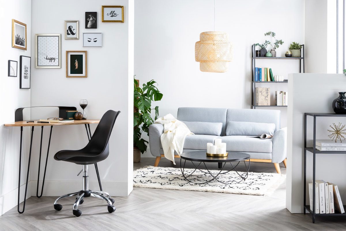 Design-Stuhl mit Rollen Schwarz NEW STEEVY
