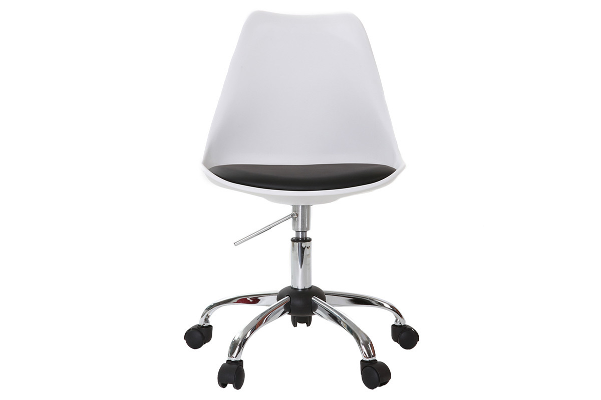 Design-Stuhl mit Rollen Wei� NEW STEEVY