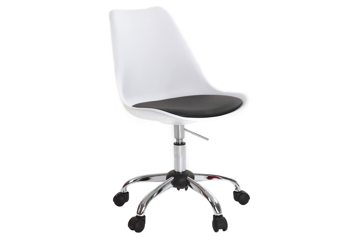 Design-Stuhl mit Rollen Wei� NEW STEEVY