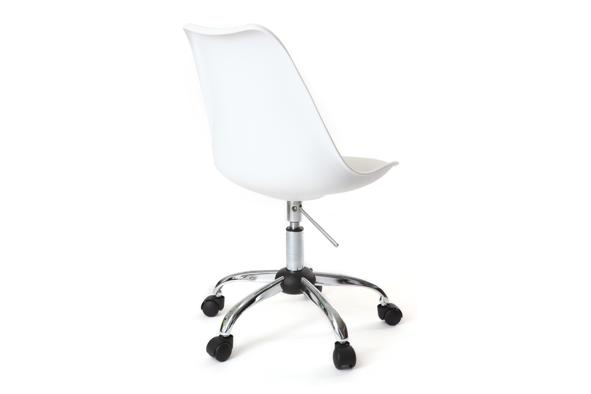 Design-Stuhl mit Rollen Wei NEW STEEVY