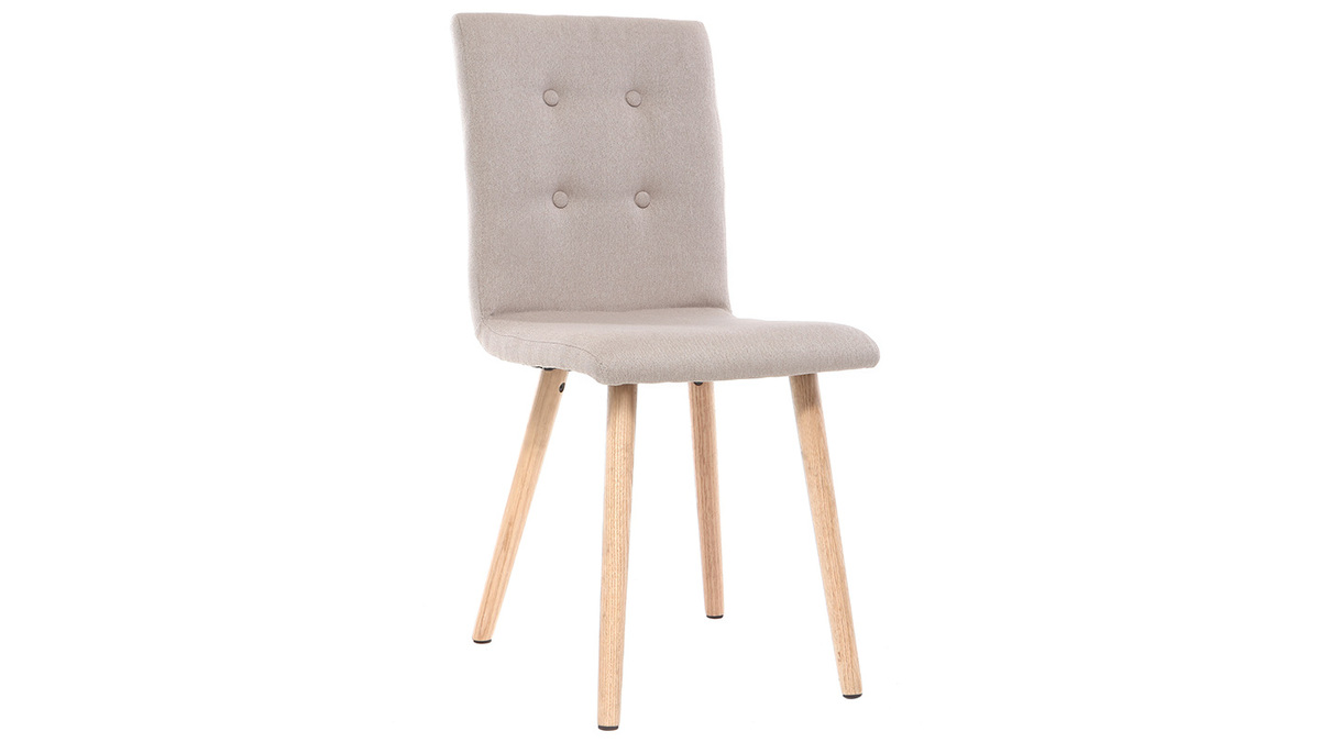 Design-Stuhl Naturfarben und Holz 2er-Set HORTA