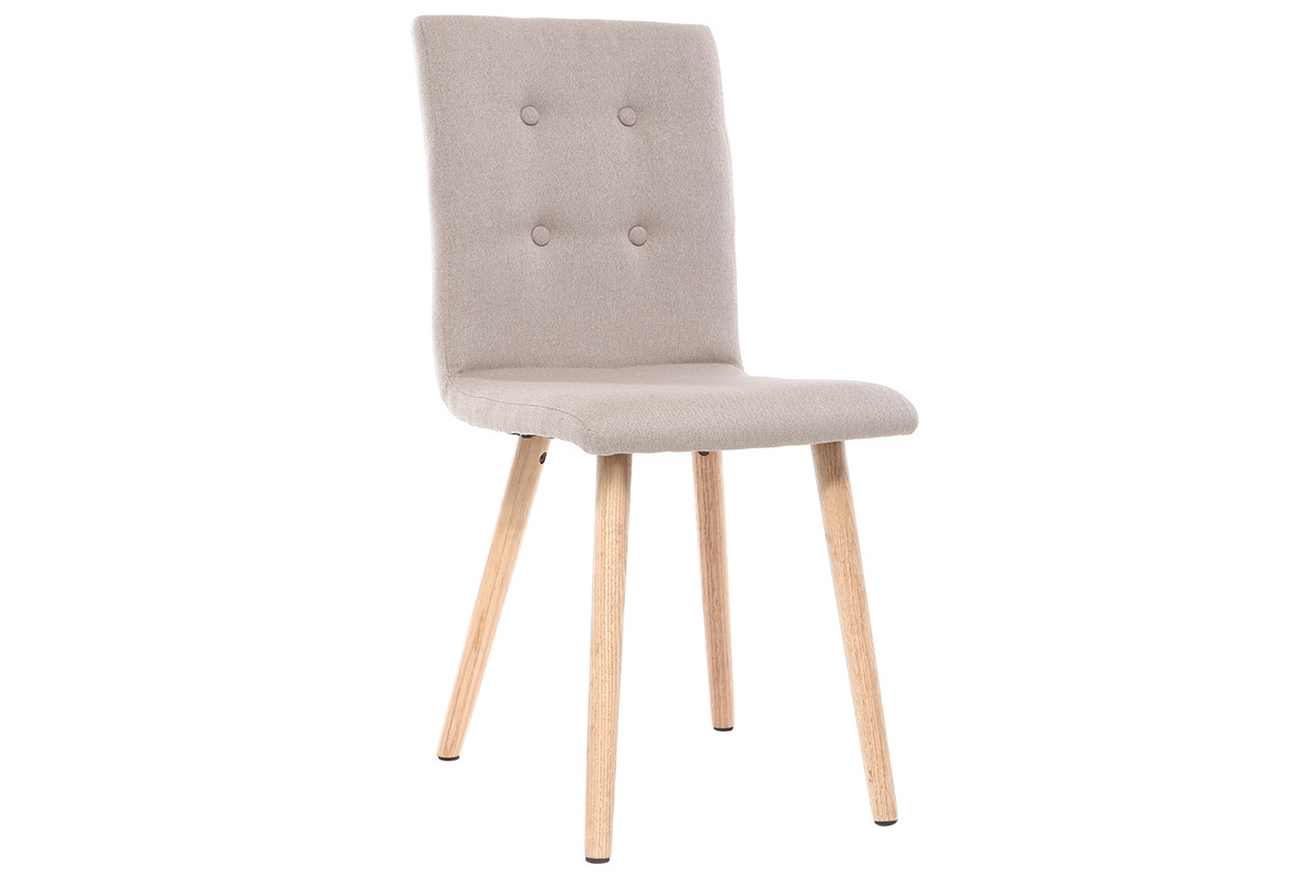 Design-Stuhl Naturfarben und Holz 2er-Set HORTA