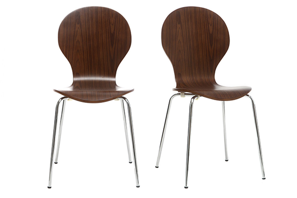 Design-Stuhl Nussbaum 2er-Set NEW ABIGAIL