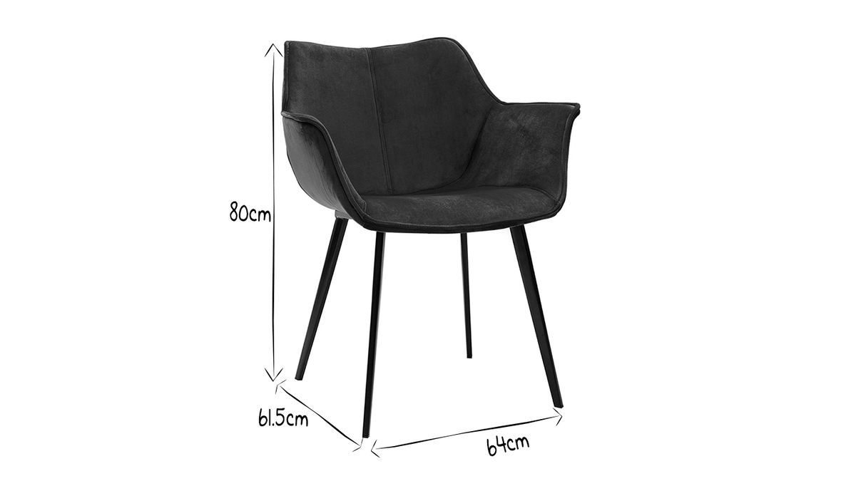 Design-Stuhl petrolblauer Samt und Metallbeine Schwarz VOLO