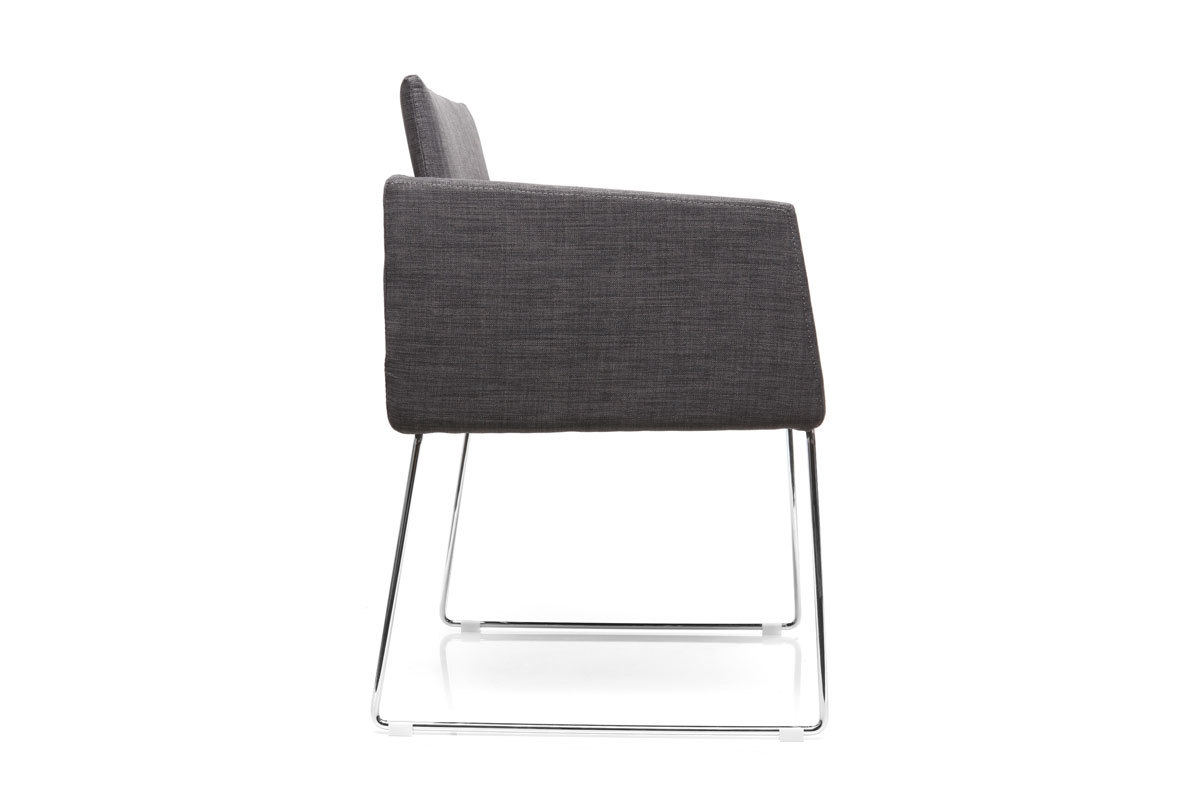 Design-Stuhl Polyester Grau und Chromstahl NEORA