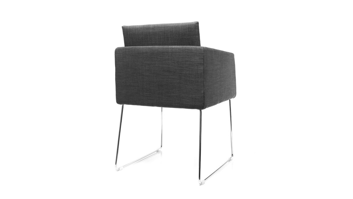 Design-Stuhl Polyester Grau und Chromstahl NEORA