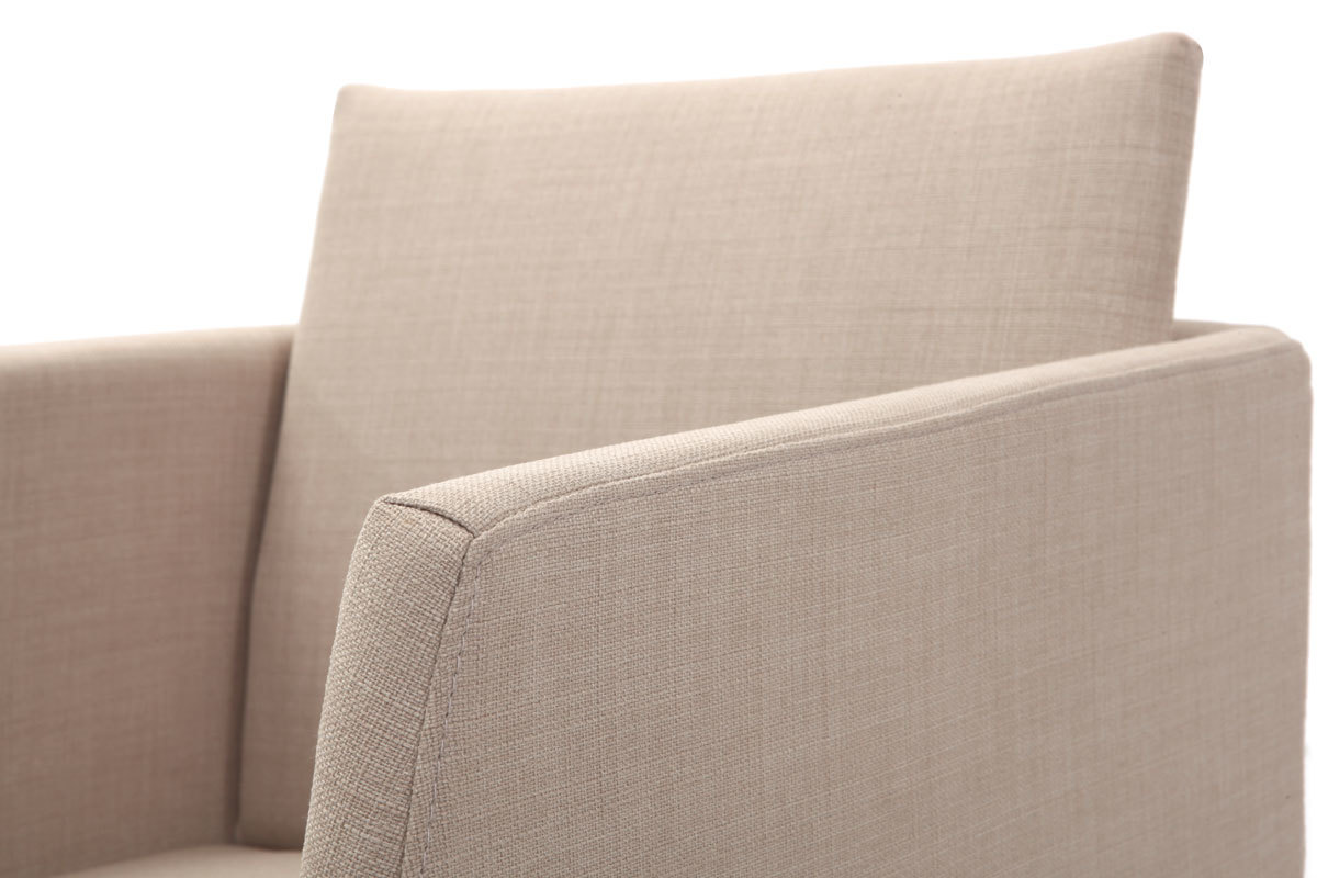 Design-Stuhl Polyester Naturfarben und Chromstahl NEORA