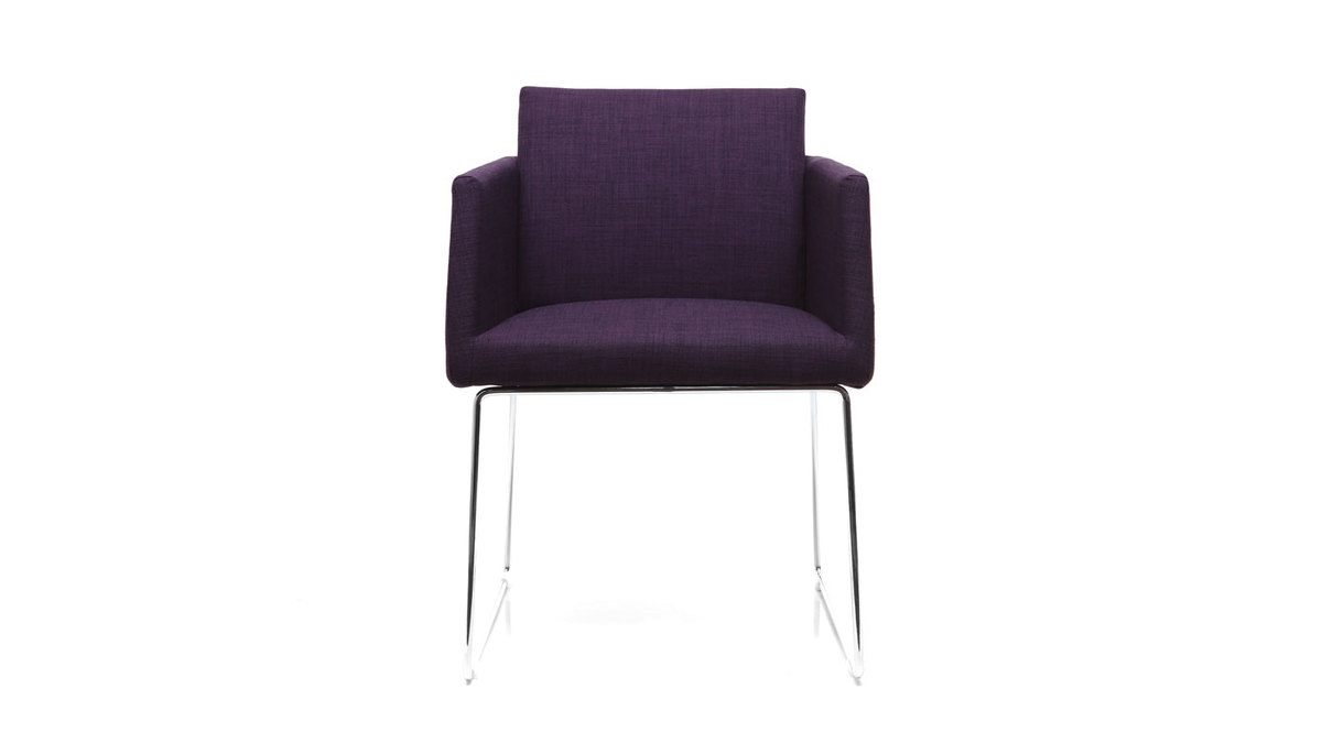 Design-Stuhl Polyester Violett und Chromstahl NEORA
