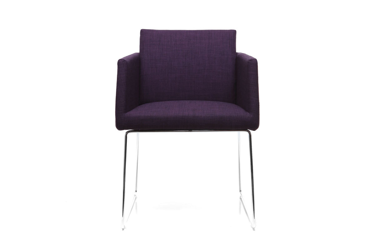 Design-Stuhl Polyester Violett und Chromstahl NEORA