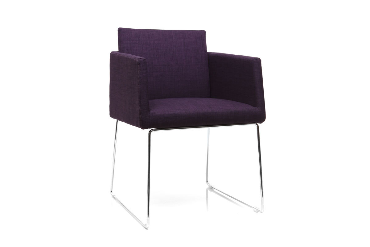 Design-Stuhl Polyester Violett und Chromstahl NEORA