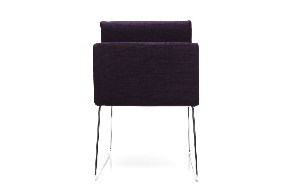 Design-Stuhl Polyester Violett und Chromstahl NEORA