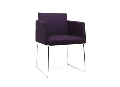 Design-Stuhl Polyester Violett und Chromstahl NEORA