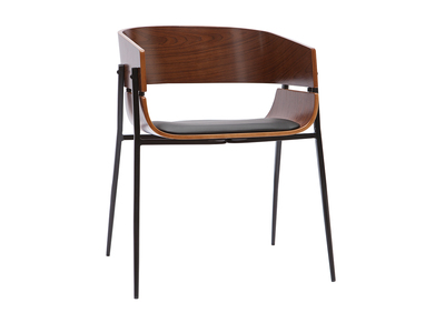 Design-Stuhl schwarz mit dunklem Holz WESS