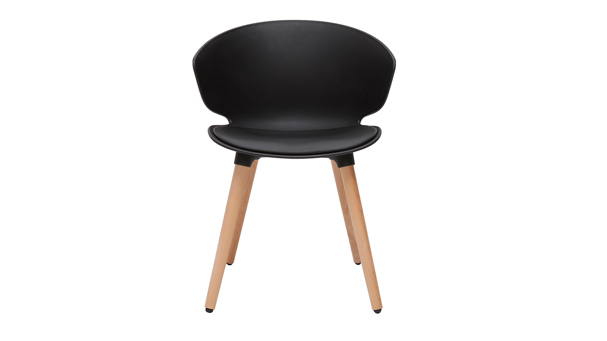 Design-Stuhl schwarz mit hellem Holz WING