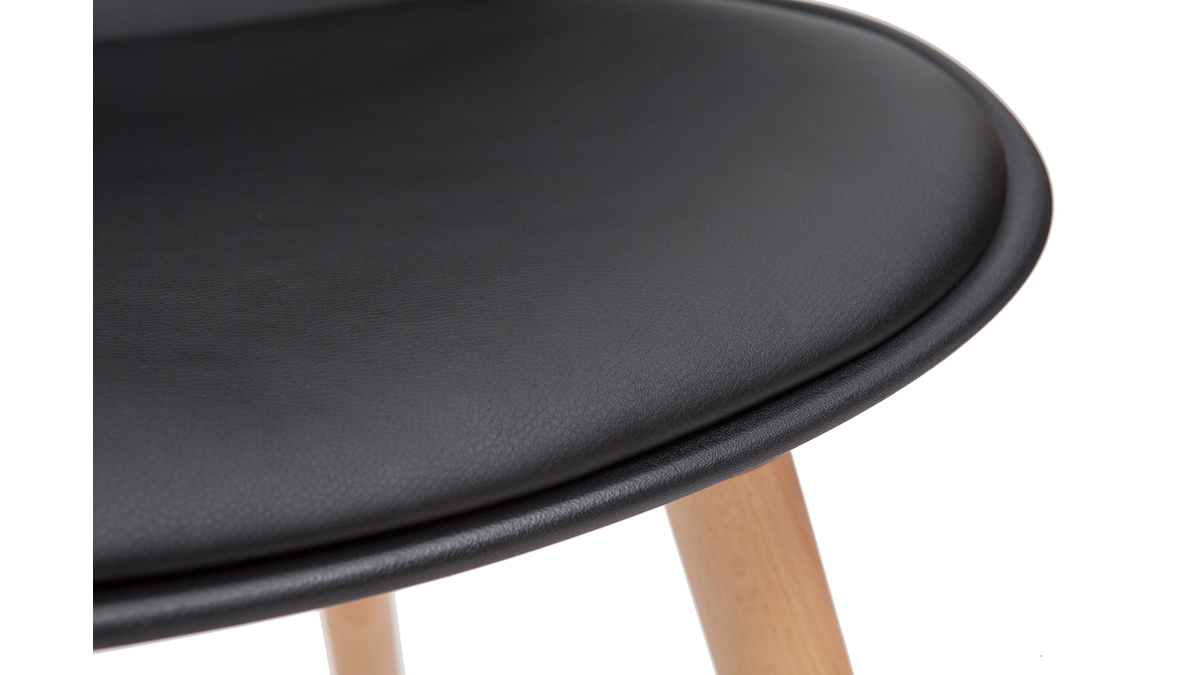 Design-Stuhl schwarz mit hellem Holz WING
