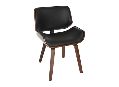 Design-Stuhl, schwarz und dunkles Walnussholz RUBBENS