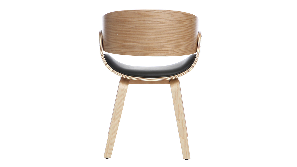 Design-Stuhl Schwarz und helles Holz BENT