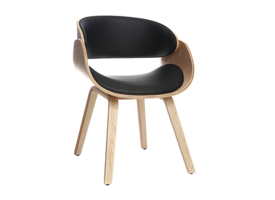 Design-Stuhl Schwarz und helles Holz BENT - Design-Stuhl Schwarz und helles Holz BENT