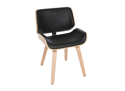Design-Stuhl, schwarz und helles Holz RUBBENS