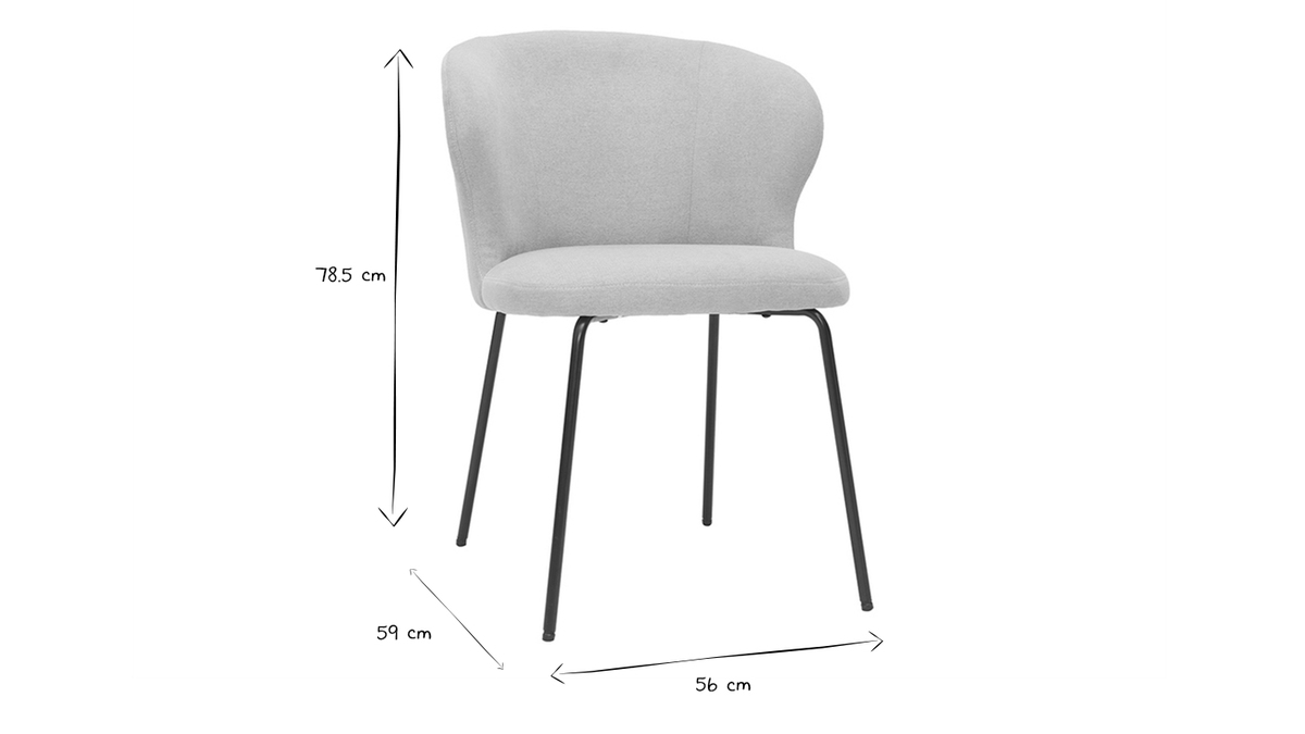 Design-Stuhl Stoff mit Samteffekt in Zartrosa und schwarzem Metall YDA