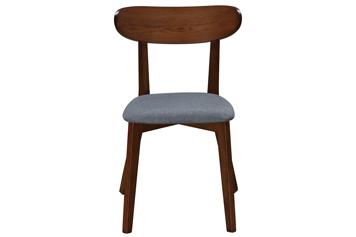 Design-Stuhl Vintage Grau mit Beinen aus Nussbaumholz 2er-Set MARIK