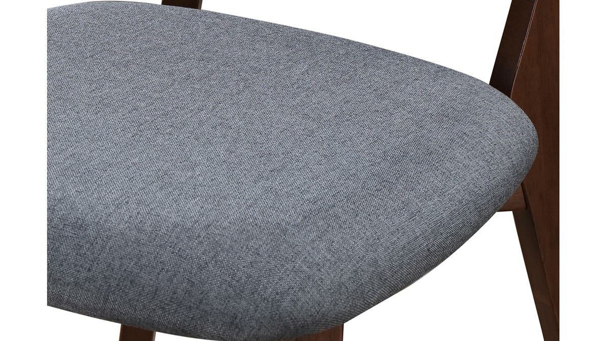 Design-Stuhl Vintage Grau mit Beinen aus Nussbaumholz 2er-Set MARIK