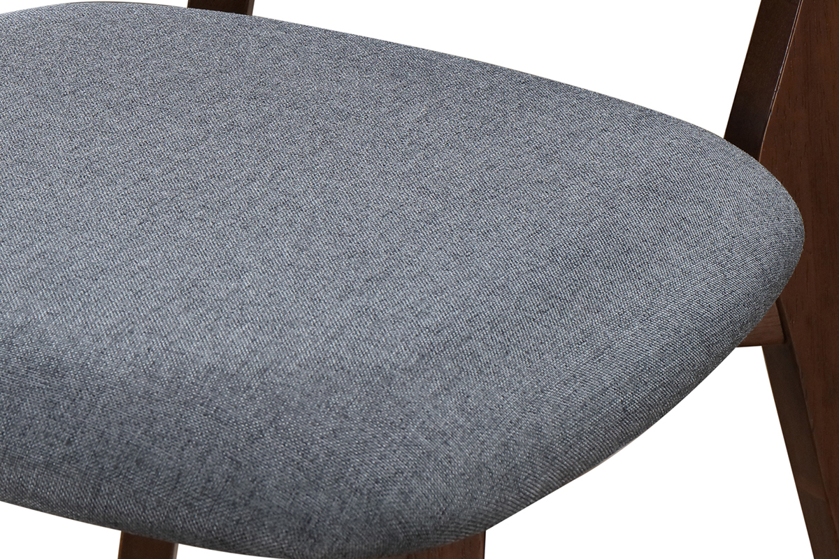 Design-Stuhl Vintage Grau mit Beinen aus Nussbaumholz 2er-Set MARIK