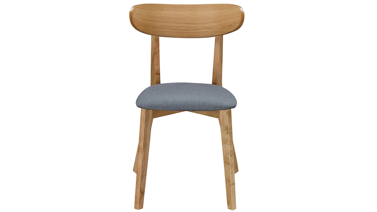 Design-Stuhl Vintage Grau mit Holzbeinen 2er-Set MARIK