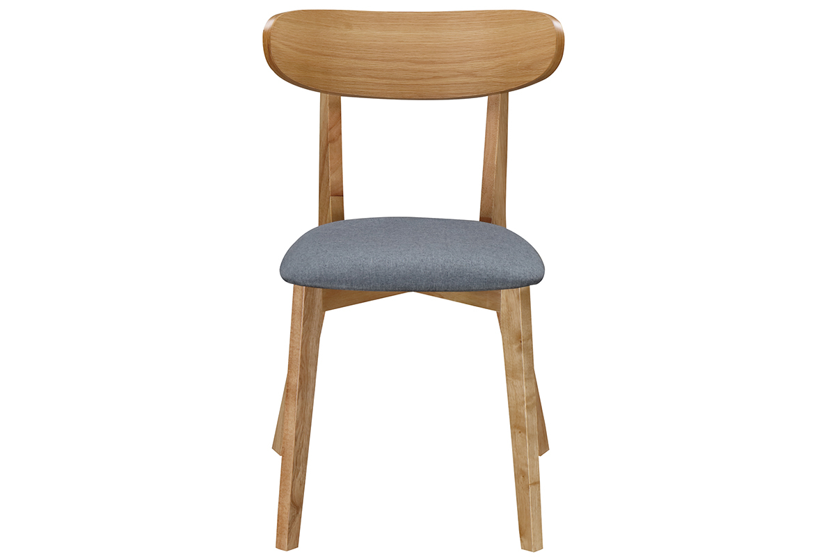 Design-Stuhl Vintage Grau mit Holzbeinen 2er-Set MARIK