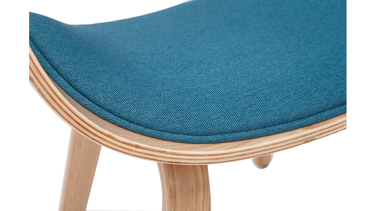 Design-Stuhl Weiß und helles Holz BENT