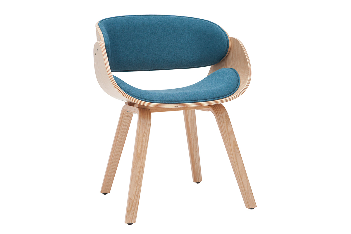 Design-Stuhl Wei und helles Holz BENT
