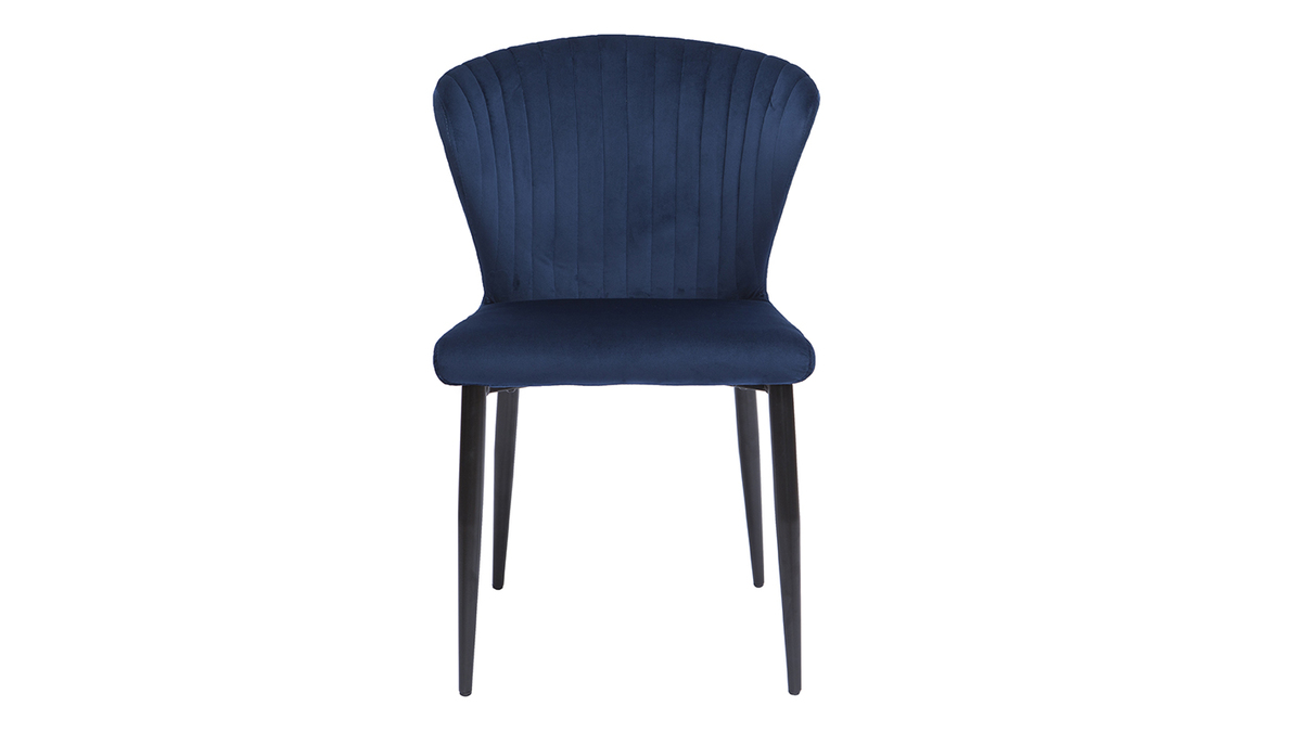Design-Stühle aus blauem Samt (2er-Set) KAYEL
