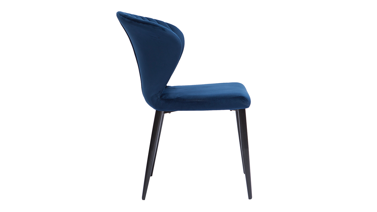 Design-Stühle aus blauem Samt (2er-Set) KAYEL