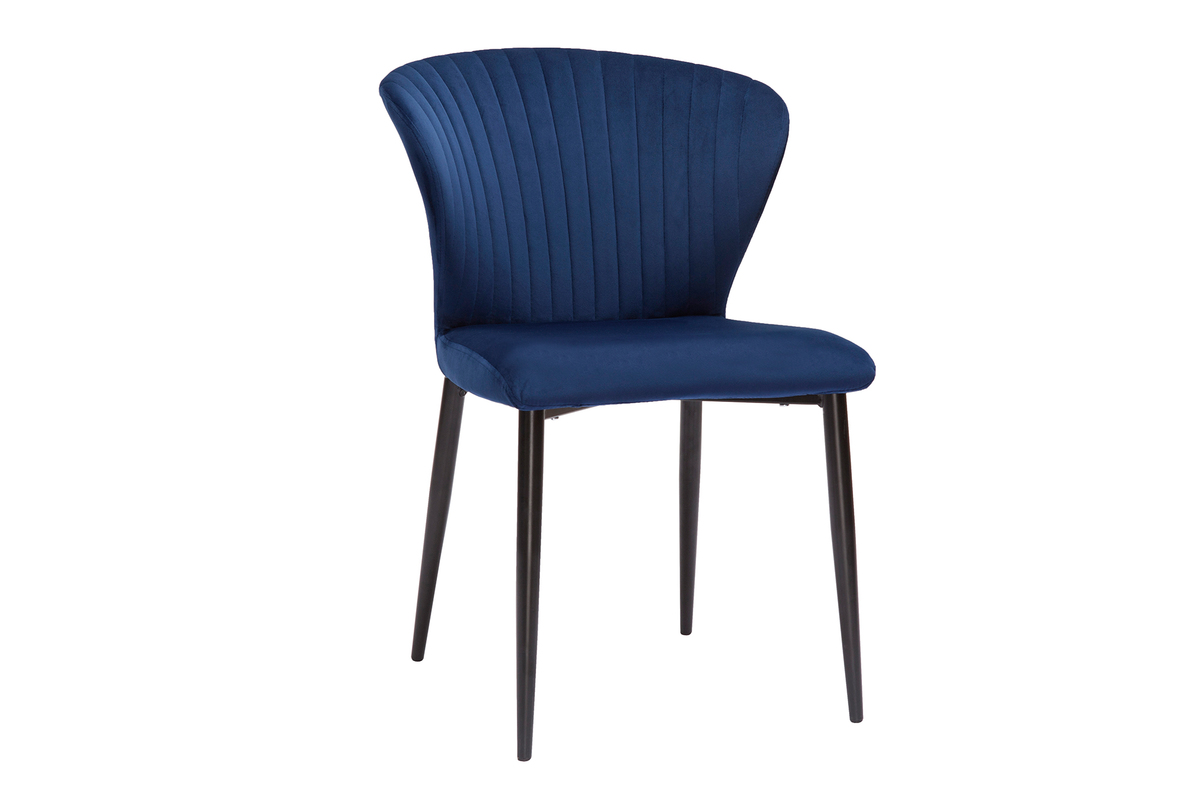 Design-Sthle aus blauem Samt (2er-Set) KAYEL