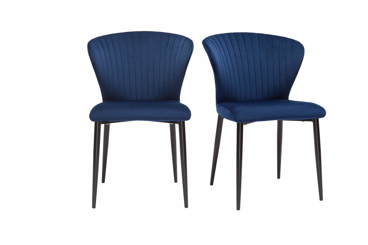 Design-Sthle aus blauem Samt (2er-Set) KAYEL