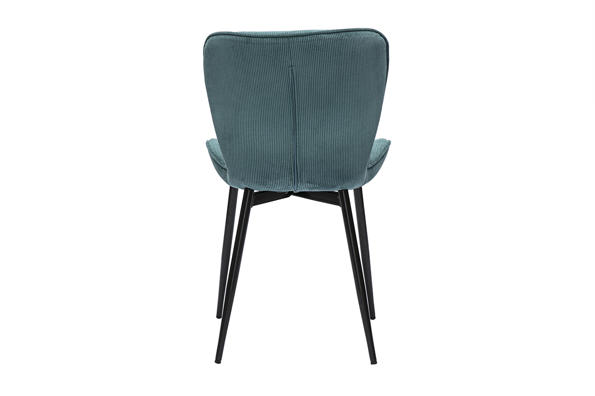 Design-Sthle aus blauem Samtstoff und schwarzem Metall (2er-Set) ADDICT