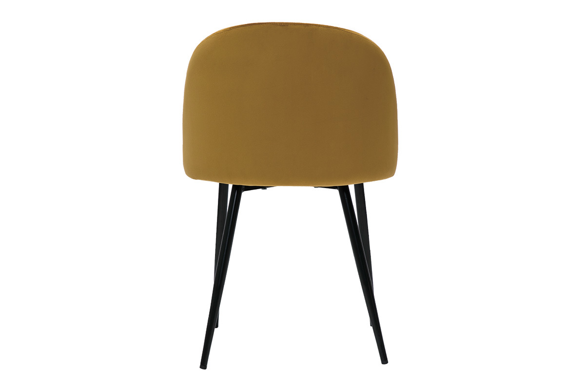 Design-Sthle aus bronzefarbenem Samt und schwarzem Metall (2er-Set) CELESTE