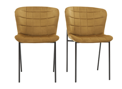 Design-Stühle aus bronzefarbenem Samt und schwarzem Metall (2er-Set) SAIGA