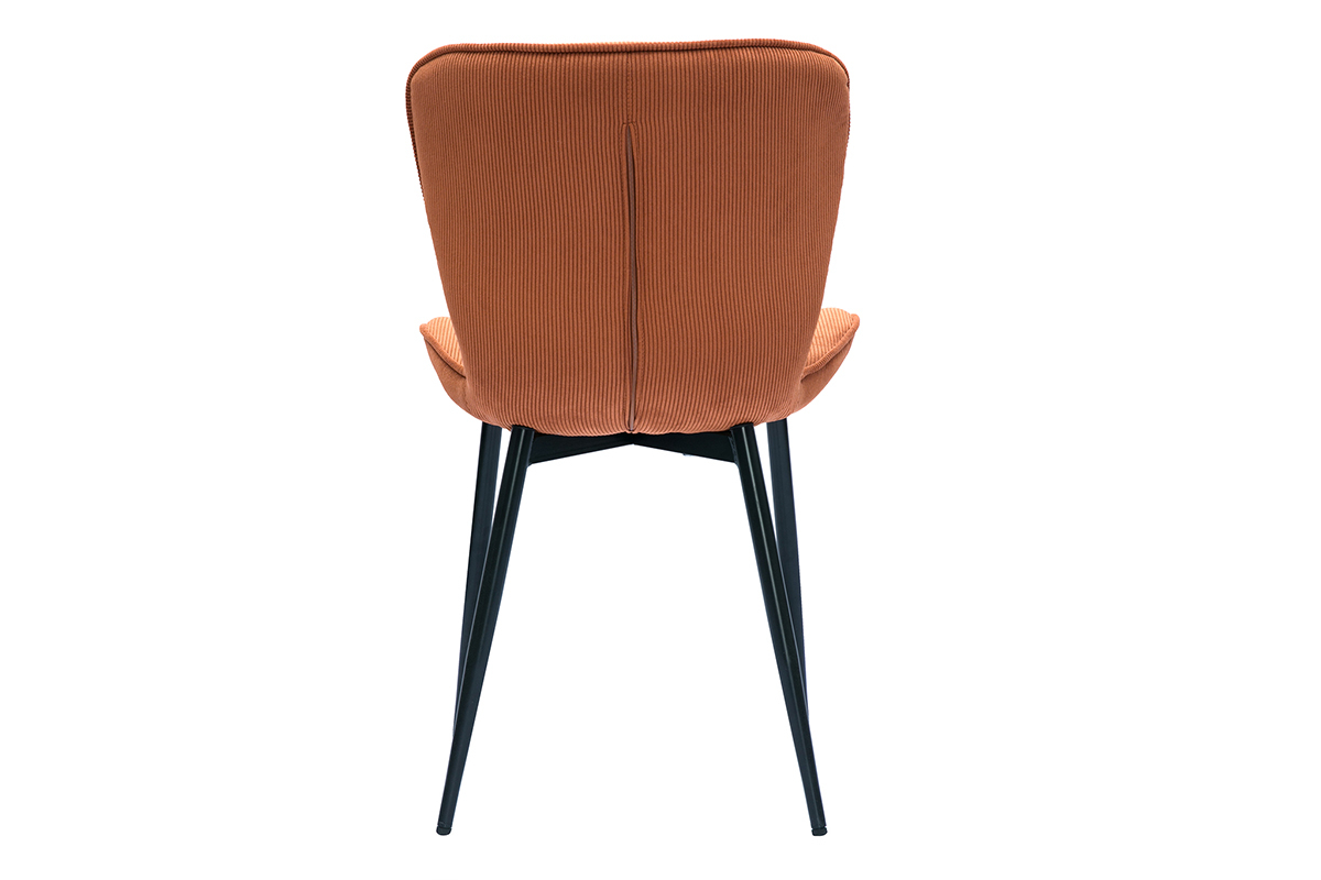 Design-St�hle aus Cordstoff in Terracotta und schwarzem Metall (2er-Set) ADDICT