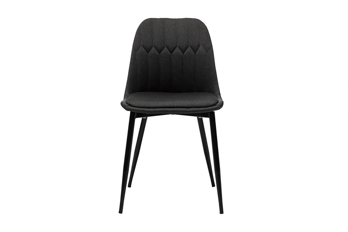 Design-Sthle aus dunkelgrauem Stoff und Metallbeinen (2er-Set) FUSE