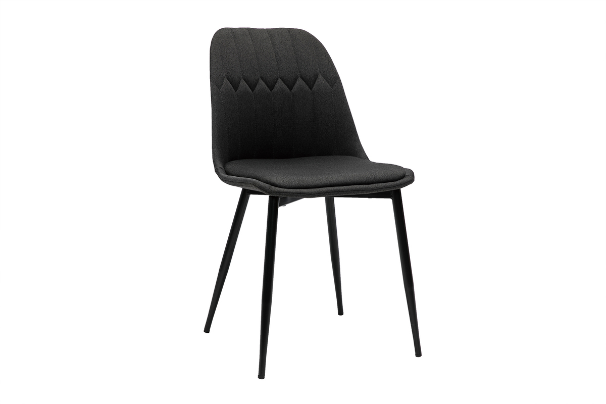 Design-Sthle aus dunkelgrauem Stoff und Metallbeinen (2er-Set) FUSE