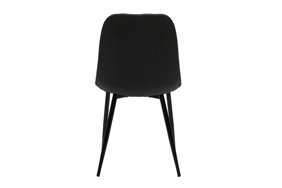 Design-Sthle aus dunkelgrauem Stoff und Metallbeinen (2er-Set) FUSE