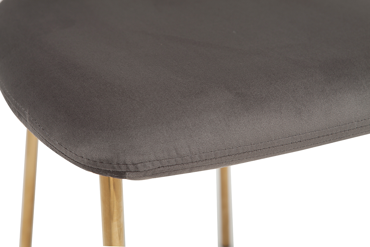 Design-Sthle aus dunkelgrauem Stoff und vergoldetem Metall - 2er-Satz LEPIDUS