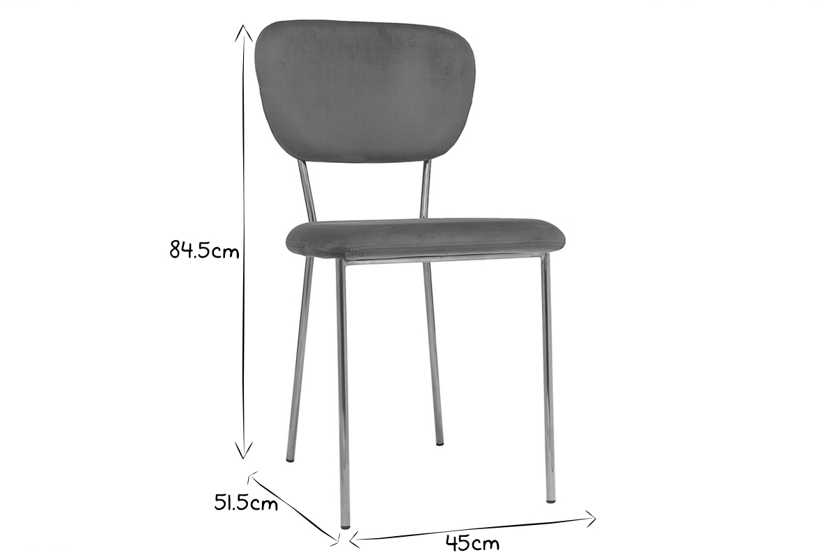 Design-Sthle aus dunkelgrauem Stoff und vergoldetem Metall - 2er-Satz LEPIDUS