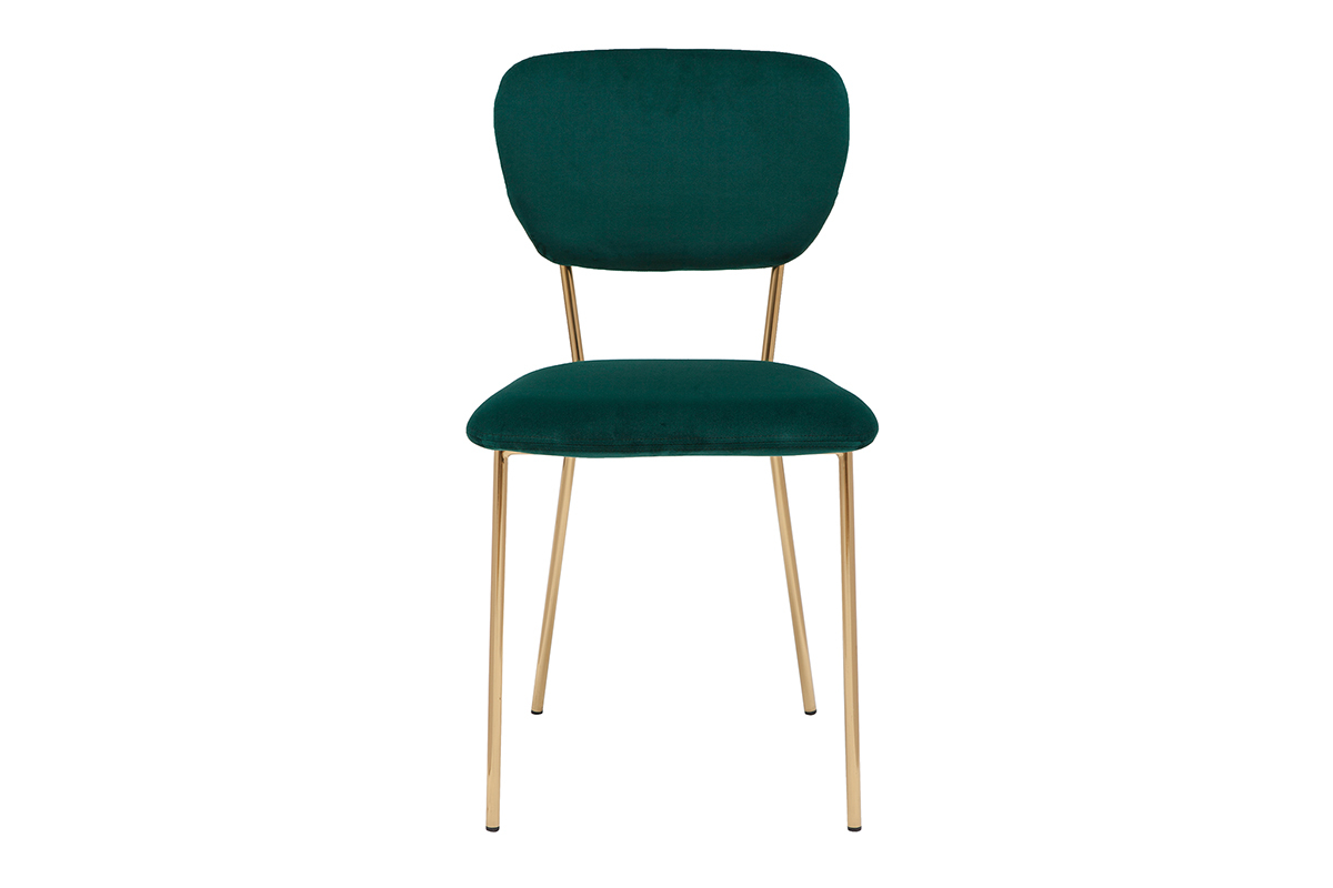Design-Sthle aus dunkelgrnem Samt und vergoldetem Metall (2er-Set) LEPIDUS